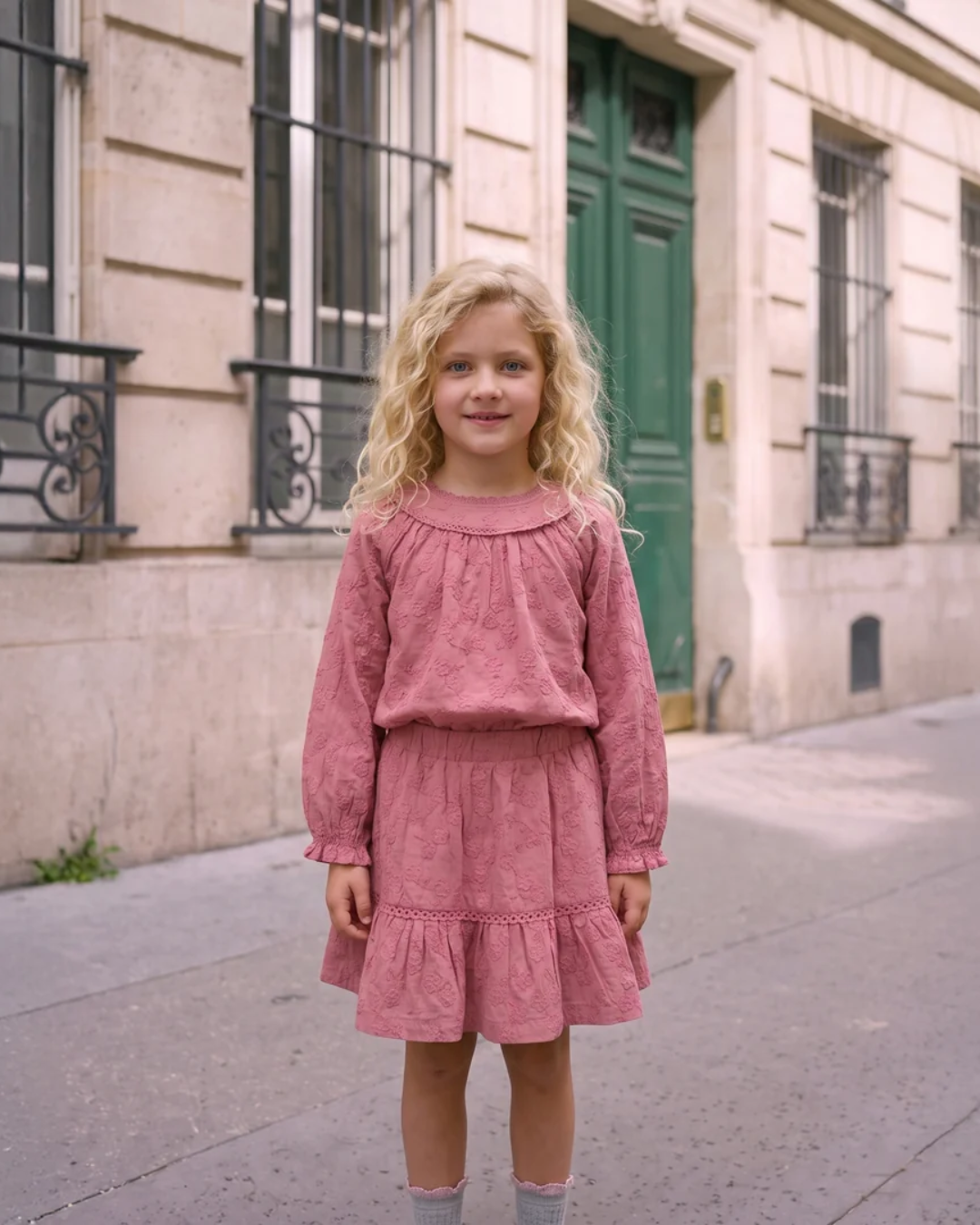 Meisjes blouse | Raglan | Rose wine
