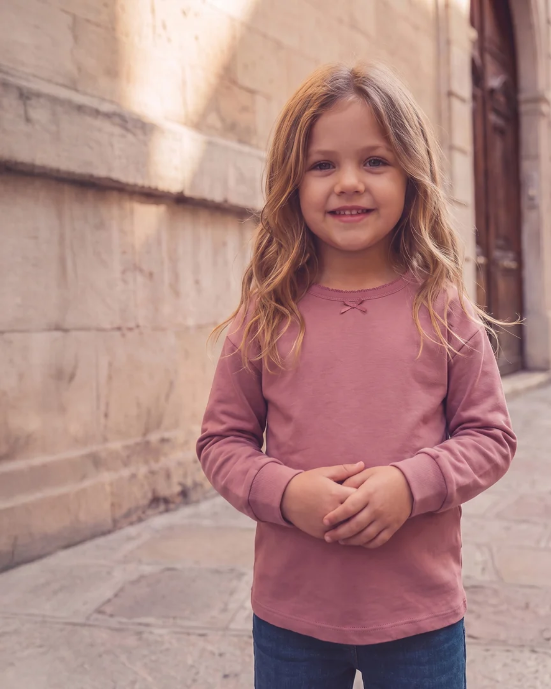 Meisjes longsleeve | Rose wine