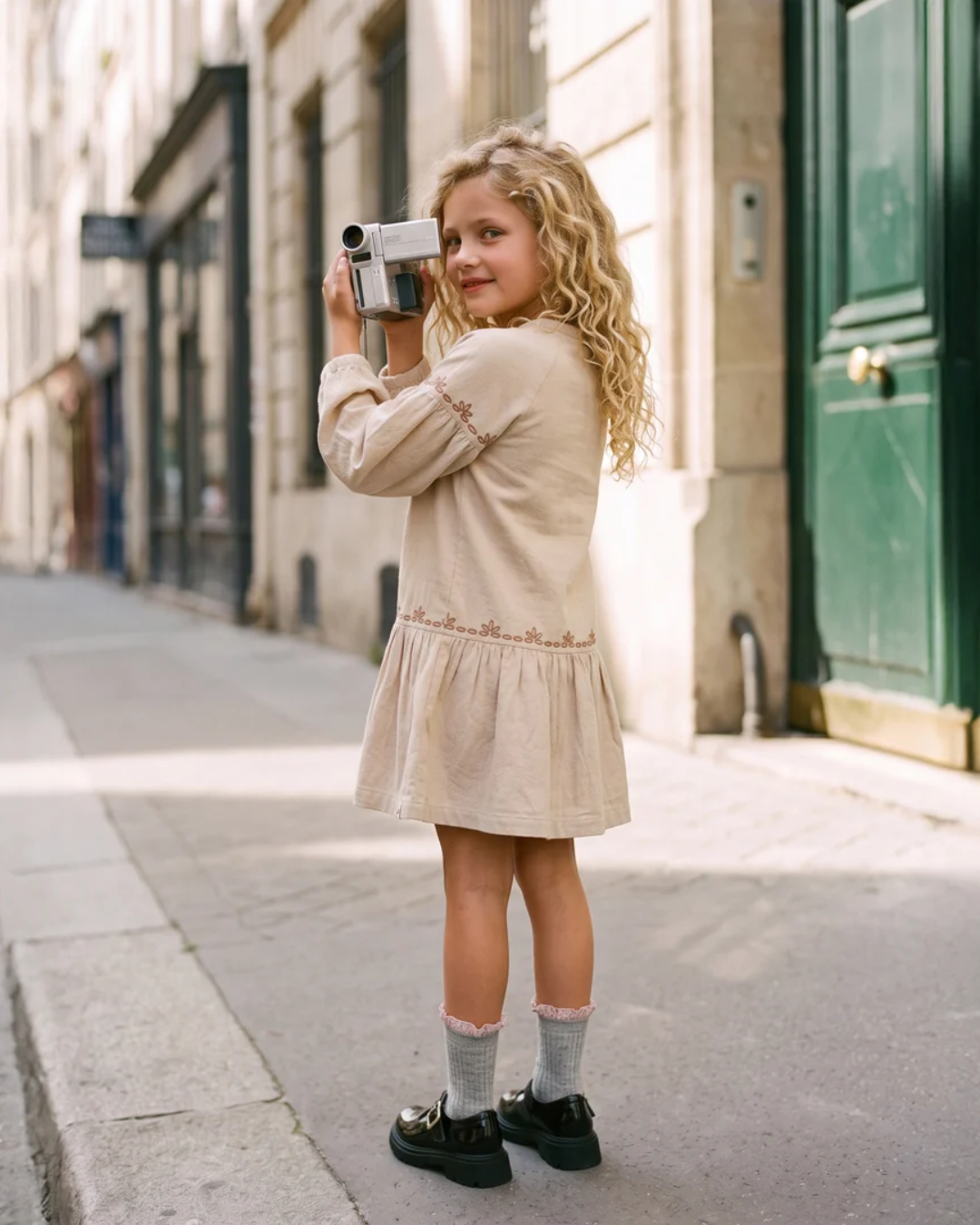 Pre-order | Meisjes jurk | Geweven katoen | White swan