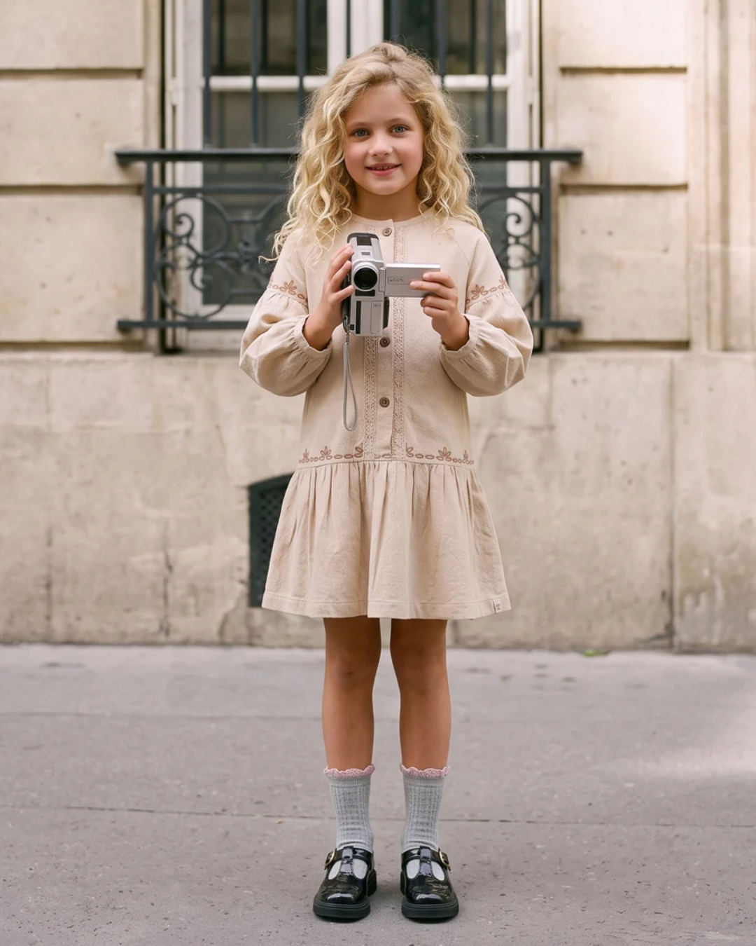 Pre-order | Meisjes jurk | Geweven katoen | White swan