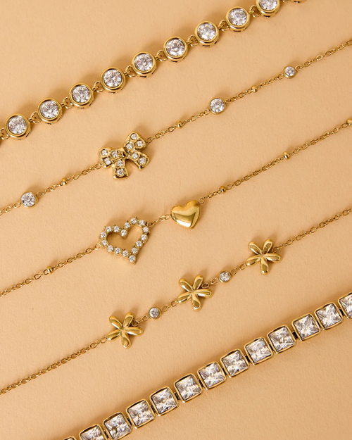Armband | Zirconia bow | Goud