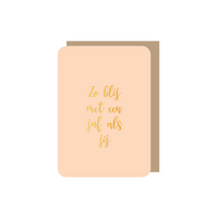Enkele kaart | Zo blij met een juf als jij | Goudfolie